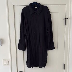 Black Button-Up Long Sleeve Shirt